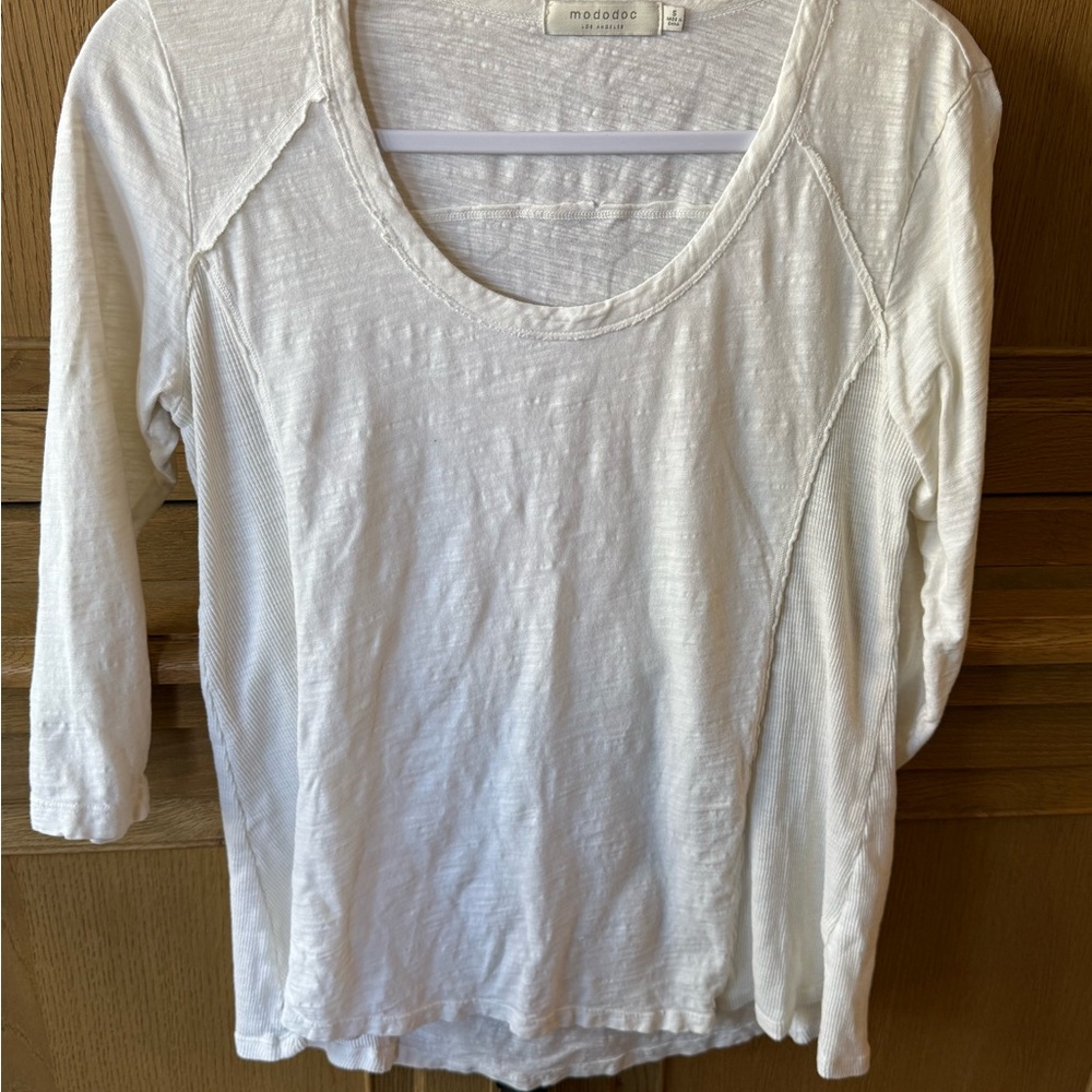 Women's Cream 3/4 Sleeve Top